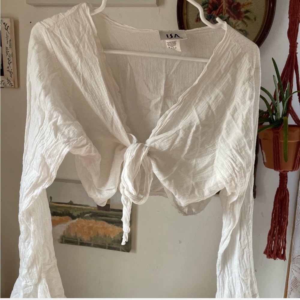 REPOP! ISA white tie crop top